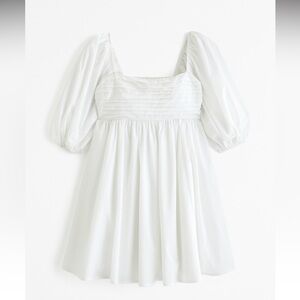 Abercrombie & Fitch White Puff Sleeve Dress